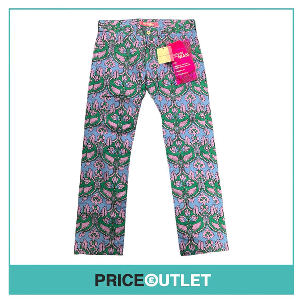 Comme des Garçons Junya Watanabe Man - Blue Green Purple Print Trousers - Size S - BRAND NEW WITH TAGS