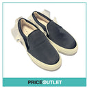 Joshua Sanders - Navy Satin Slip On Shoes with White Ruffles - Size 36 - BRAND NEW