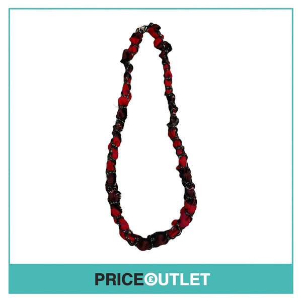 Erickson Beamon - Red and Black Check Chain Necklace - Size S - BRAND NEW WITH TAGS