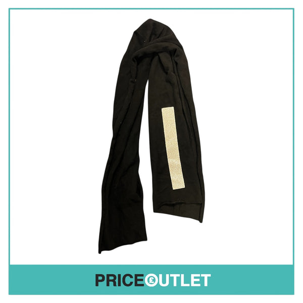Lee Roach - Black Cashmere Scarf with Silver Glitter Detail - Size OS - BRAND NEW WITH TAGS