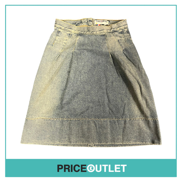 Charles Anastase - Washed Blue Denim Skirt - Size L - BRAND NEW WITH TAGS