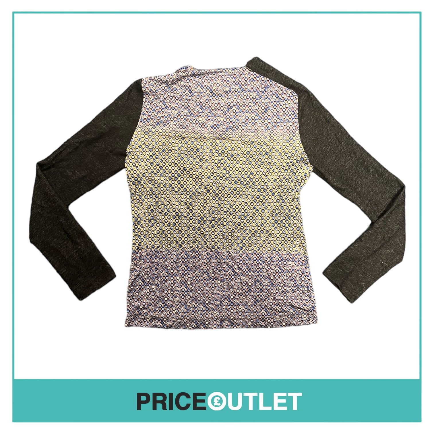 Peter Pilotto - Printed Top with Knit Sleeves - Size 12 - BRAND NEW WITH TAGS