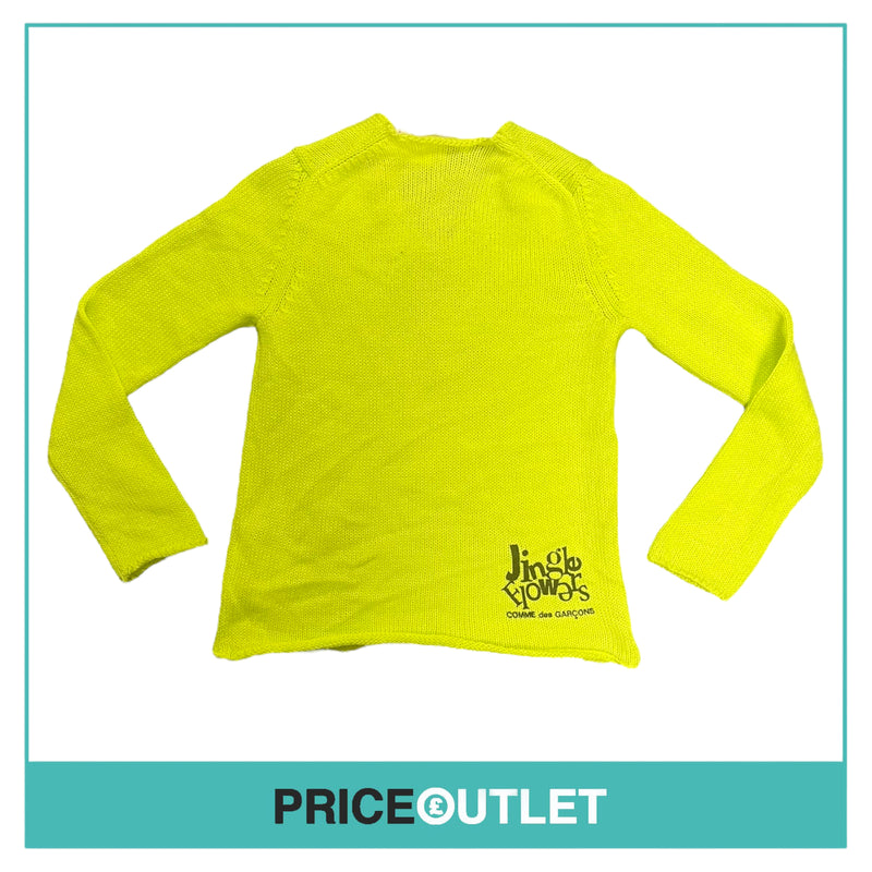 Comme des Garçons Jingle Flowers - Womens Yellow Knit Jumper - Size S - BRAND NEW WITH TAGS