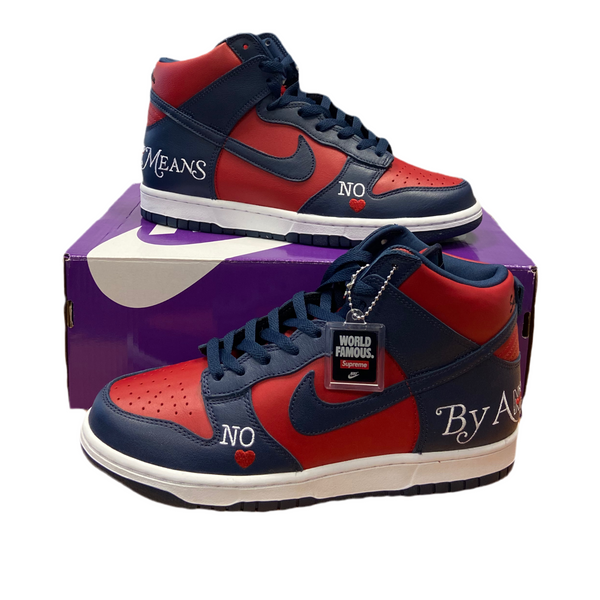 Supreme - Dunk High SB 'By Any Means - Red Navy'