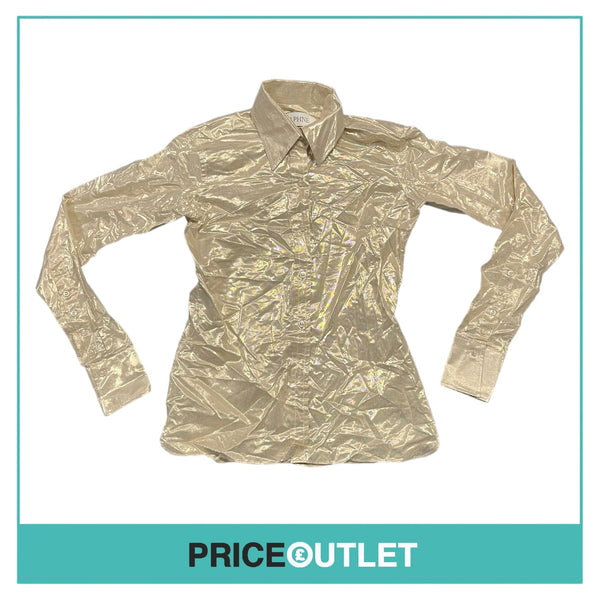 Daphne Guinness - Ladies Light Gold Sparkly Shirt - Size S - BRAND NEW WITH TAGS