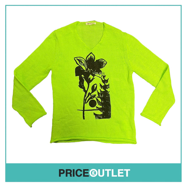 Comme des Garçons Jingle Flowers - Mens Green Knit Jumper - Size M - BRAND NEW WITH TAGS