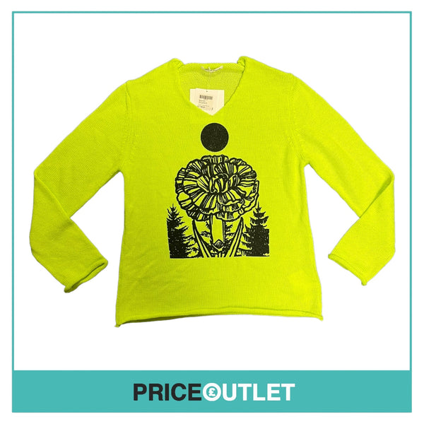 Comme des Garçons Jingle Flowers - Mens Yellow Knit Jumper - Size M - BRAND NEW WITH TAGS