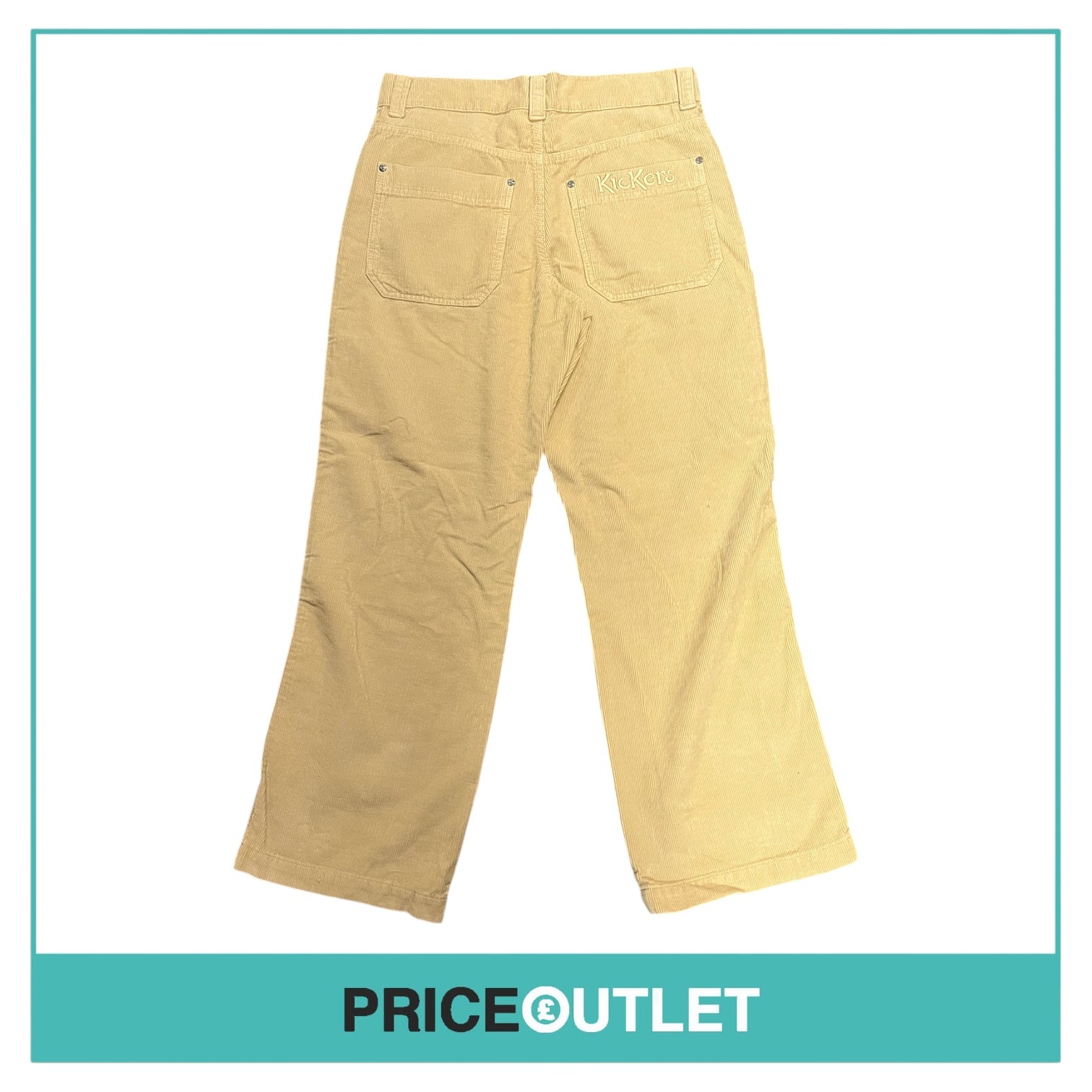 Kickers - Mens Beige Cord Wide Leg Trousers - Size 32 - BRAND NEW
