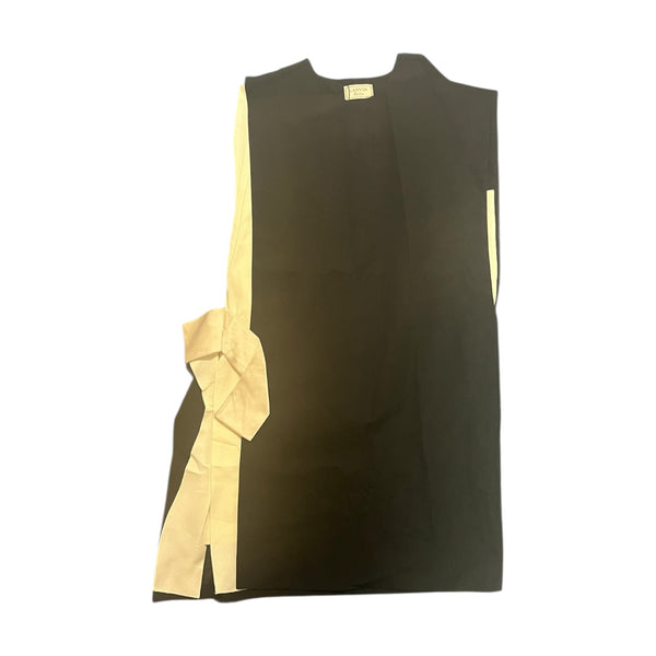 Lanvin - Black Dress with Cream Bow Side Panel - Size 38 - BRAND NEW WITH TAGS