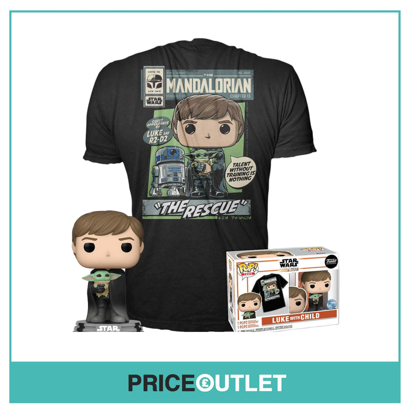Funko Pop! & Tee - Luke W/ Child (Slight Box Damage) - Size M