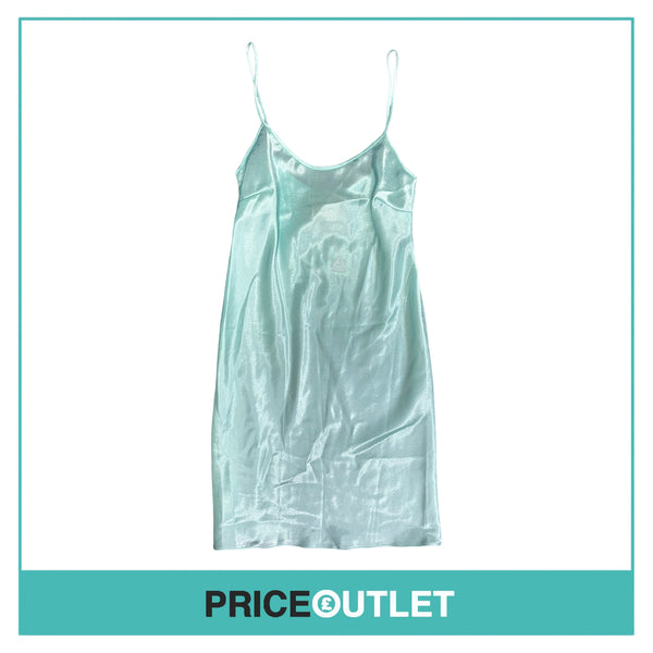 Zandra Rhodes - Light Blue Green Satin Slip Dress - Size 8 - BRAND NEW WITH TAGS