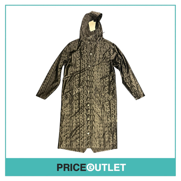 Rains - Black Monogram Long Raincoat - Size M - BRAND NEW WITH TAGS