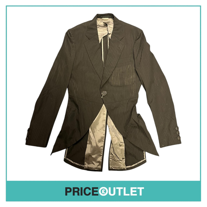 Comme des Garçons Homme Plus - Mens Black Striped Blazer with Cut Outs - Size S - BRAND NEW WITH TAGS