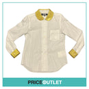 Comme des Garçons Black - Ladies White Shirt with Gold Collar and Cuffs - Size XS - BRAND NEW WITH TAGS
