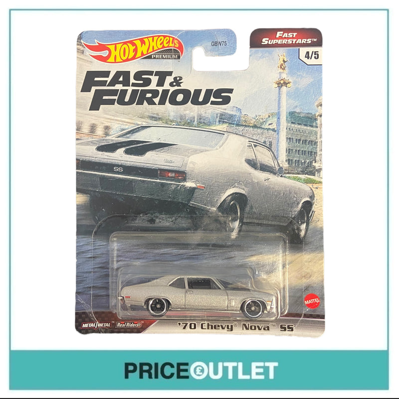 Hot Wheels Fast & Furious - Fast Superfast '70 Chevy Nova SS (Silver) - Damaged Box