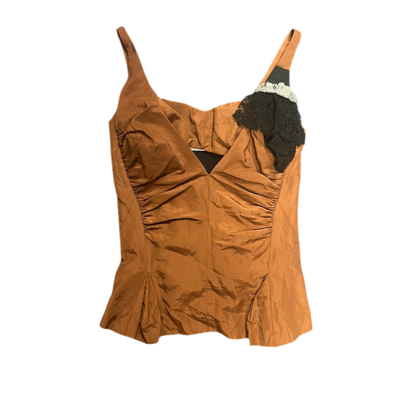 Toga - Brown Sleeveless Top with Flared Hem - Size 1 - BRAND NEW WITH TAGS