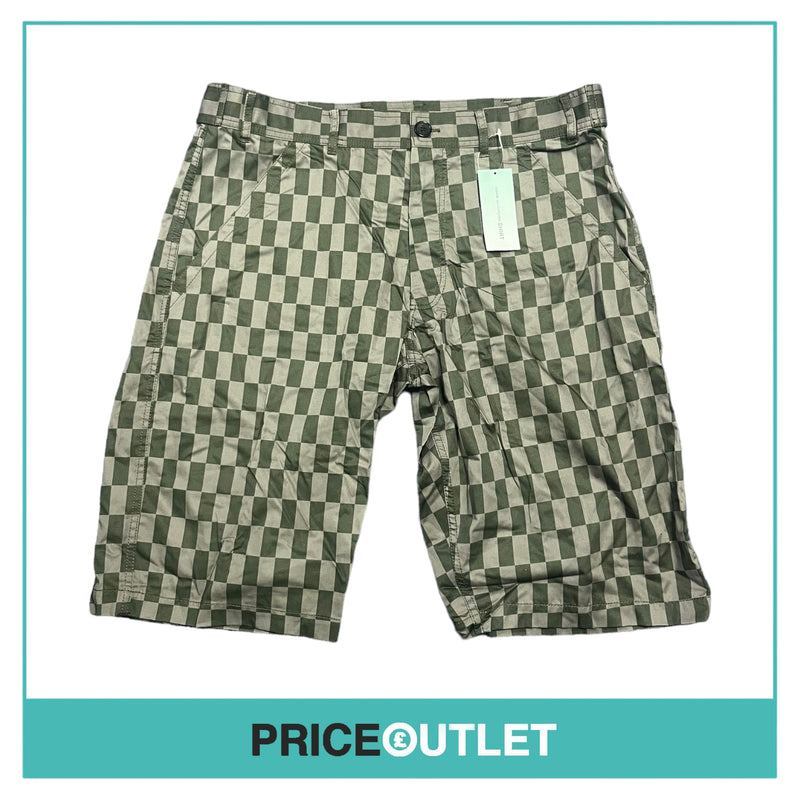 Comme des Garçons Shirt - Mens Khaki and Grey Check Shorts - Size M - BRAND NEW WITH TAGS
