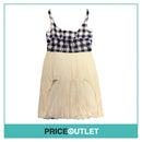 Christopher Kane - White Dress with Navy Gingham Top -  Size M - BRAND NEW WITH TAGS