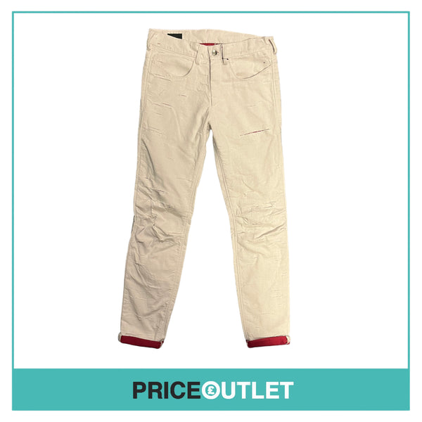 Thomas Engel Hart - White and Red Slashed Jeans - Size 28 - BRAND NEW WITH TAGS
