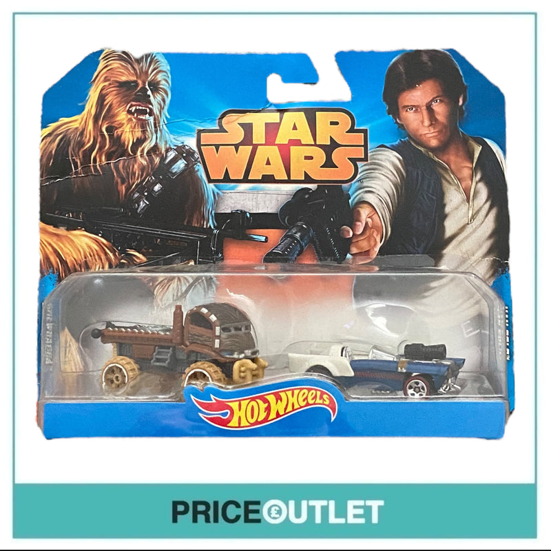 Hot Wheels Star Wars - Chewbacca & Han Solo 2-Car Set - Damaged Box