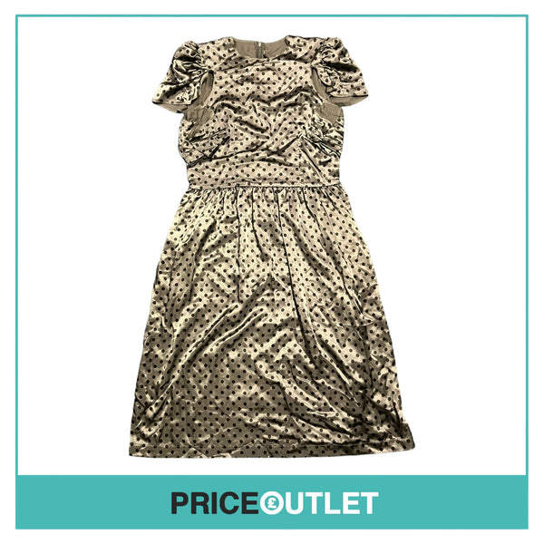 Comme des Garçons - Tenjikai Ladies Satin Grey Dress with Black Polka Dots - Size L - BRAND NEW WITH TAGS