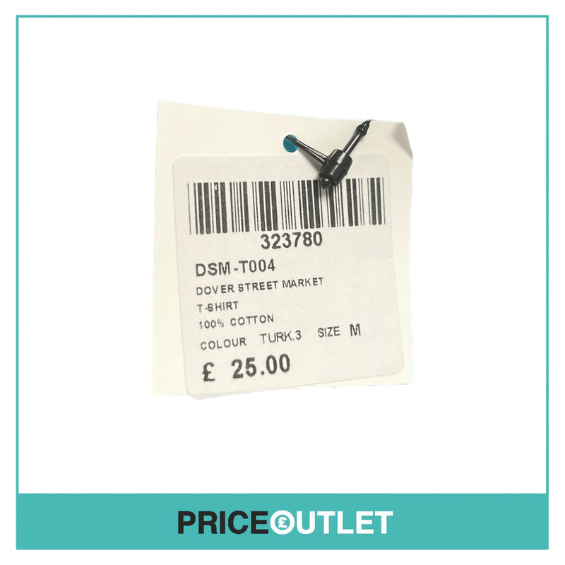 Dover Street Market - Turquoise Triple Logo T-Shirt - Size M - BRAND NEW WITH TAGS