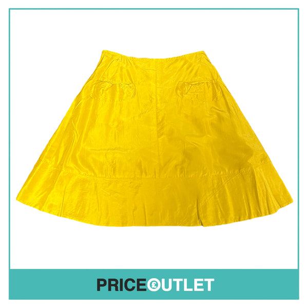 Casey Vidalenc - Satin Mustard Skirt with Pockets - Size 38 - BRAND NEW WITH TAGS