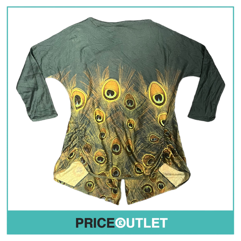 Giambattista Valli - Peacock Feather Print Top - Size 44 - BRAND NEW WITH TAGS