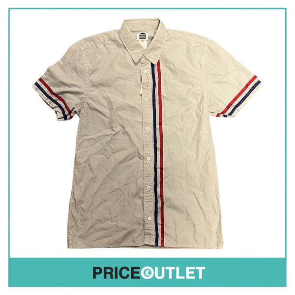 Dover Street Market - Mens Grey Shirt with Red and Blue Stripes - Size S - BRAND NEW WITH TAGS