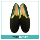 Rivieras - Mens Black Slip On Shoes with Yellow and Green Binding - Size 40 - BRAND NEW WITH TAGS