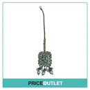 Dhiral's Creations - Silver and Green Earrings, Choker and Headpiece Jewellery Set - BRAND NEW IN BAG