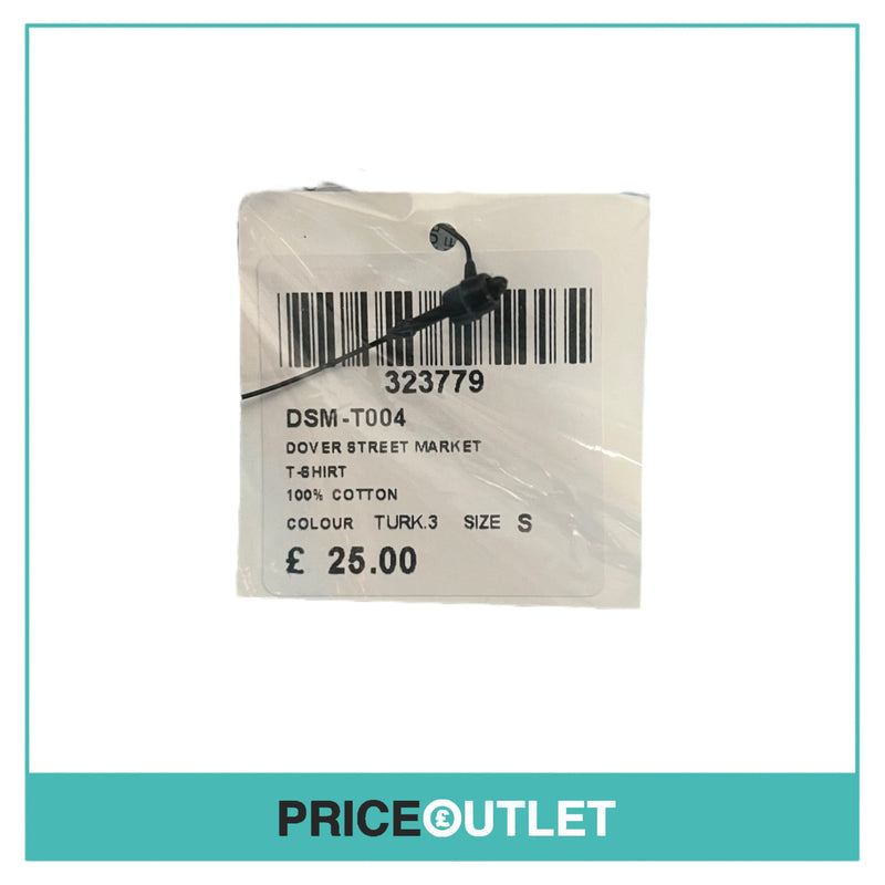 Dover Street Market - Turquoise Triple Logo T-Shirt - Size S - BRAND NEW WITH TAGS