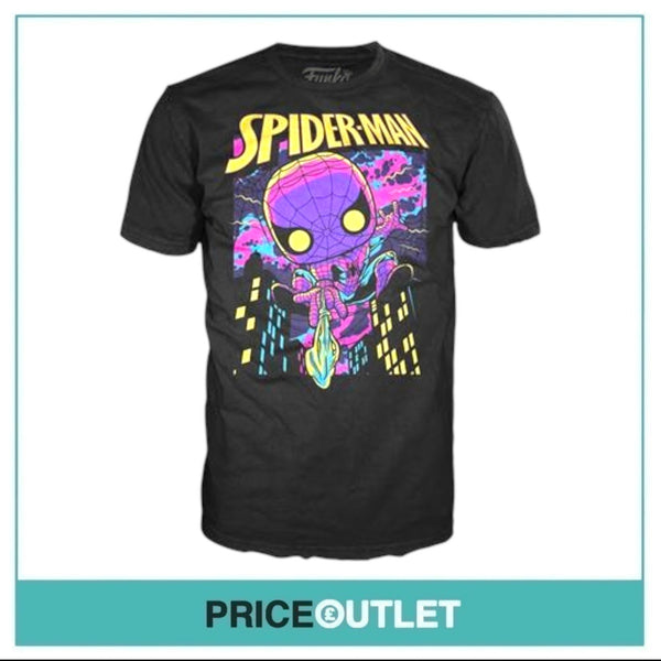 Funko - Marvel Blacklight Spider-Man Pop and Tee - Size M