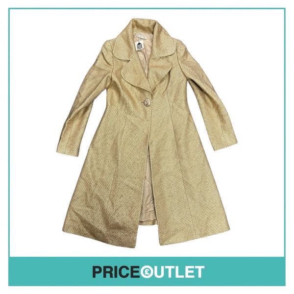 Barbara Tfank - Gold Portrait Collar Coat - Size 8 - BRAND NEW WITH TAGS