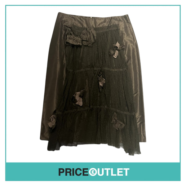 Creatures of the Wind - Black Satin Skirt with Net Panel - Size 4 - BRAND NEW WITH TAGS