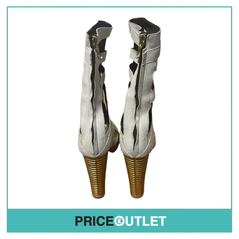 Méchante - White Cut Out Heeled Boots - Size 39 - BRAND NEW WITH TAGS