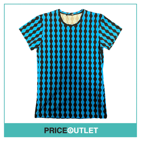 Jonathan Saunders - Blue and Black Wave Digital Printed T-Shirt - Size L - BRAND NEW WITH TAGS