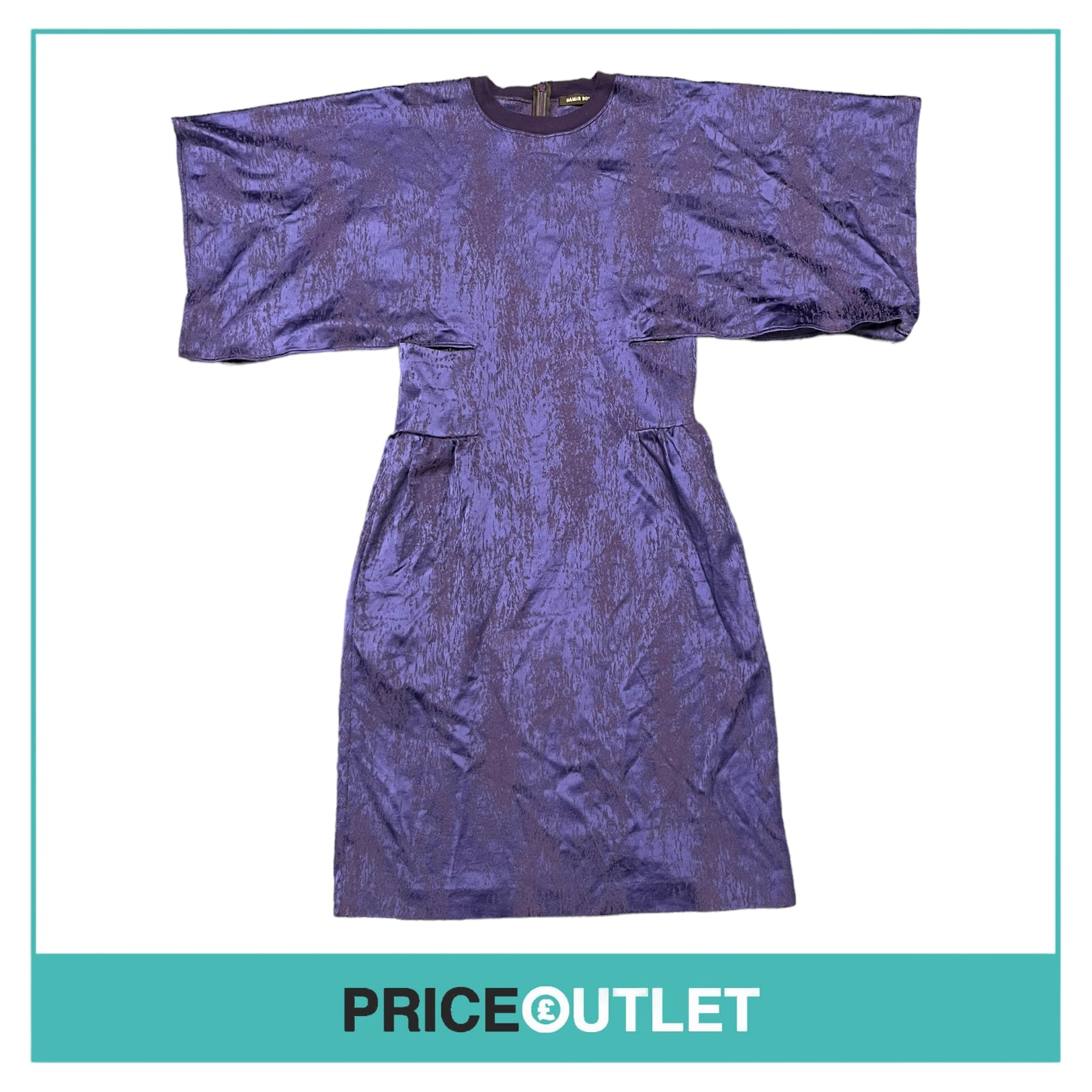 Damir Doma - Blue Textured Dress with Cut Outs - Size 38 - BRAND NEW WITH TAGS