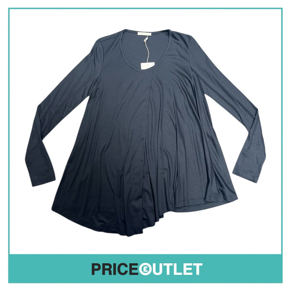 Commuun - Dark Navy Flowy Top with Asymmetric Hem - Size 38 - BRAND NEW WITH TAGS