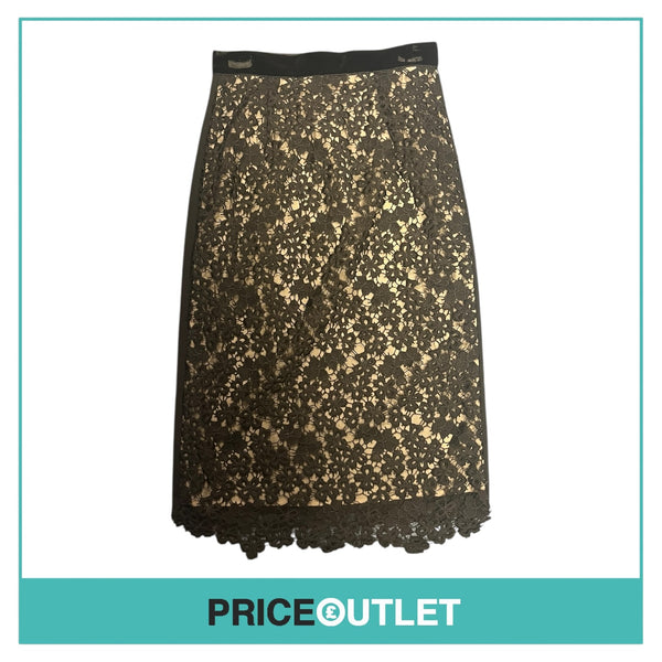 Erdem - Black and Grey Heavy Lace Pencil Skirt - Size 8 - BRAND NEW WITH TAGS