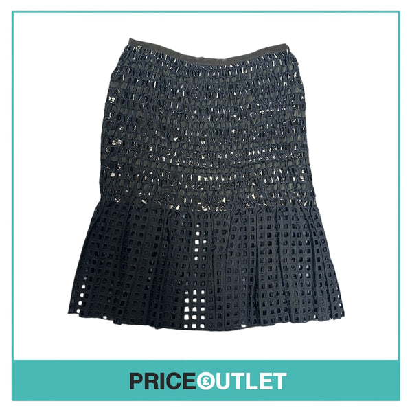 Sacai - Black and Navy Skirt with Woven Detail - Size 4 - BRAND NEW WITH TAGS