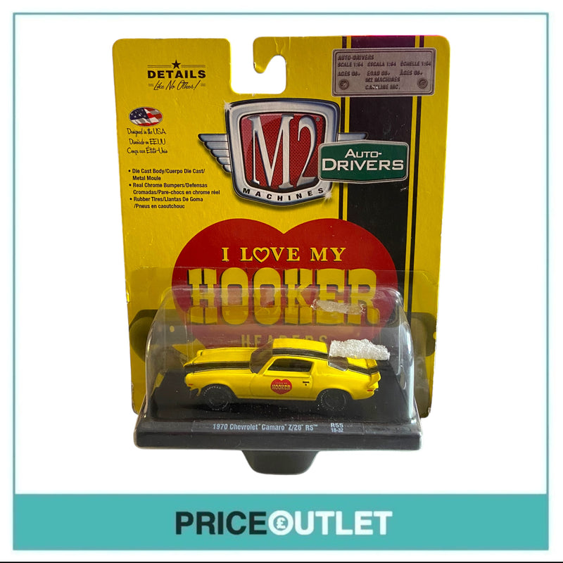 M2 Machines Auto-Drivers - Hooker Headers 1970 Chevrolet Camaro Z/28 RS (Yellow) - Damaged Box