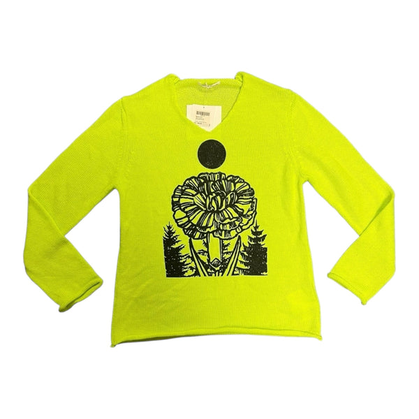 Comme des Garçons Jingle Flowers - Mens Yellow Knit Jumper - Size L - BRAND NEW WITH TAGS