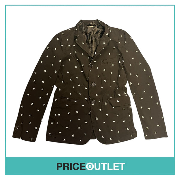Comme des Garçons Black - Black Blazer with White Embroidered Symbols - Size L - BRAND NEW WITH TAGS