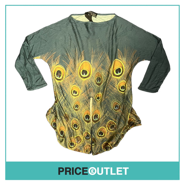 Giambattista Valli - Peacock Feather Print Top - Size 44 - BRAND NEW WITH TAGS