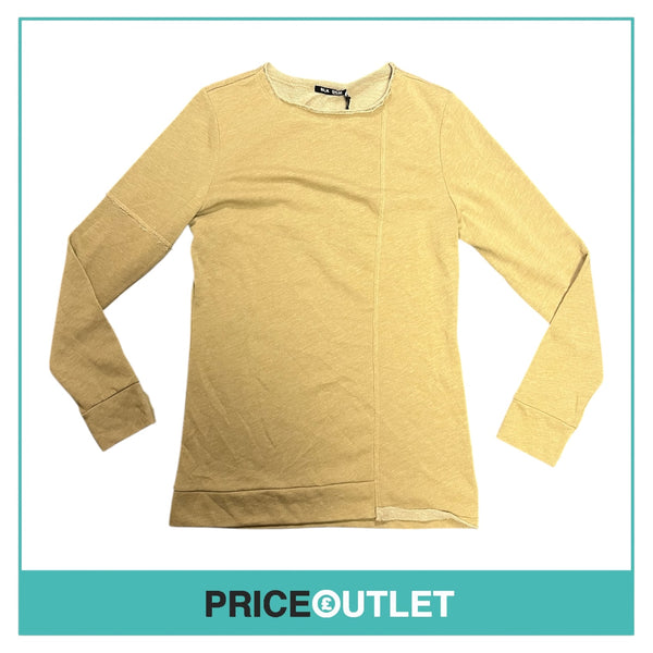 BLK DNM - Beige Sweatshirt with Distressed Seams - Size S - BRAND NEW WITH TAGS