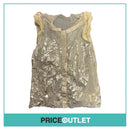 Rodarte - Silver Laminated Roll Sleeve Blouse - Size 4 - BRAND NEW WITH TAGS