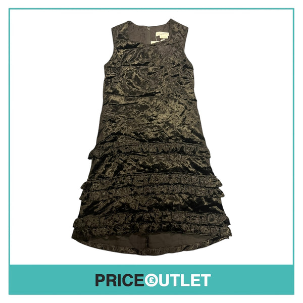 Comme des Garçons - Black Velvet Dress with Tiered Skirt - Size S - BRAND NEW WITH TAGS