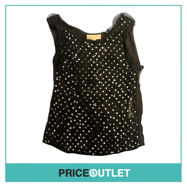 Giambattista Valli - Black and White Sequin Top with Mesh - Size M - BRAND NEW WITH TAGS