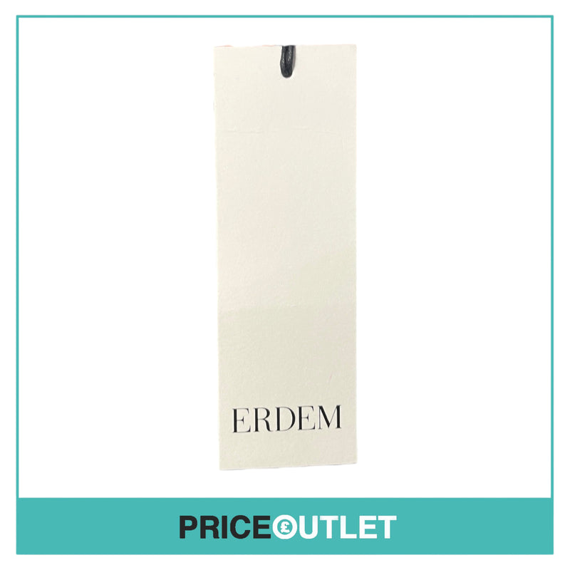 Erdem - Black and White Tweed Skirt with White Floral Embroidery - Size 8 - BRAND NEW WITH TAGS